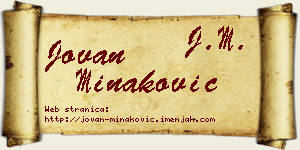 Jovan Minaković vizit kartica